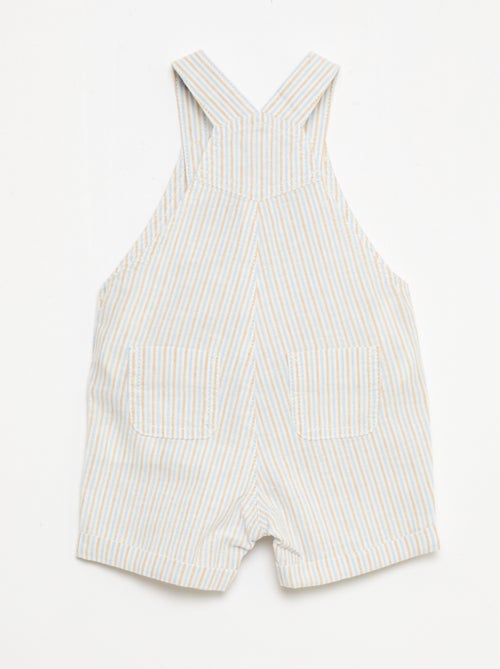 Gestreepte korte salopette van linnenmix - Kiabi