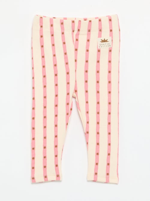 Gestreepte legging van ribtricot - Kiabi