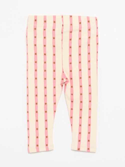 Gestreepte legging van ribtricot - Kiabi