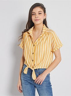 Gestreepte overhemdbloes met strik - Kiabi