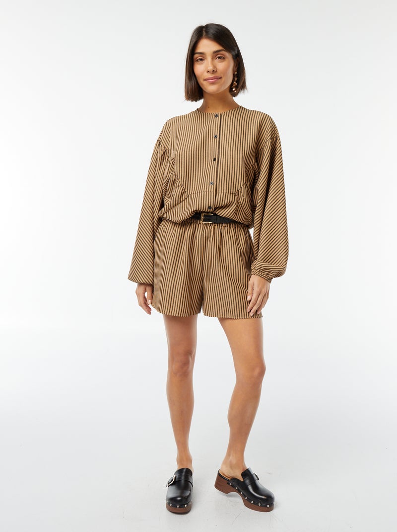 Gestreepte, oversized blouse BRUIN - Kiabi