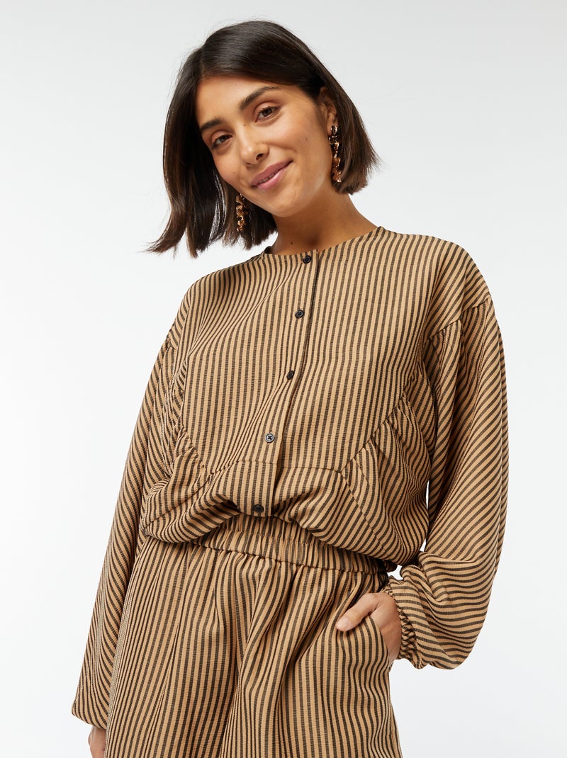 Gestreepte, oversized blouse BRUIN - Kiabi