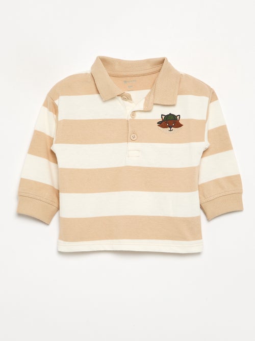 Gestreepte polo van katoenen jerseytricot - Kiabi