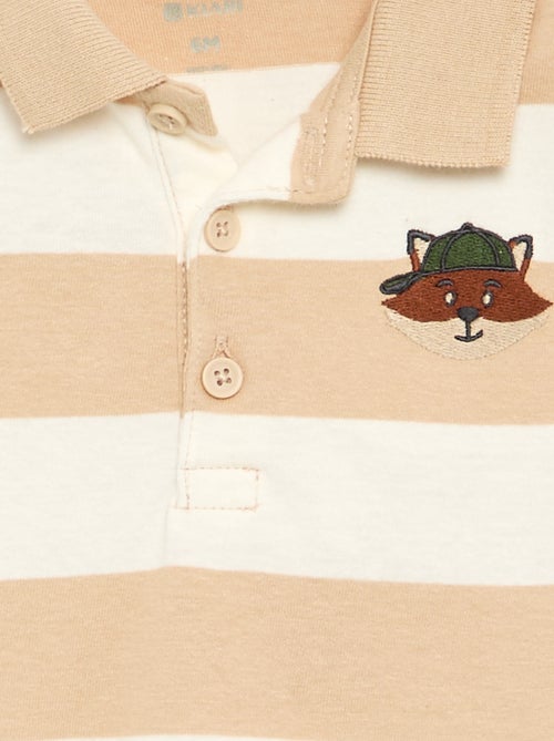 Gestreepte polo van katoenen jerseytricot - Kiabi