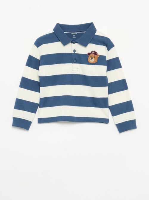 Gestreepte polo van katoenen jerseytricot - Kiabi