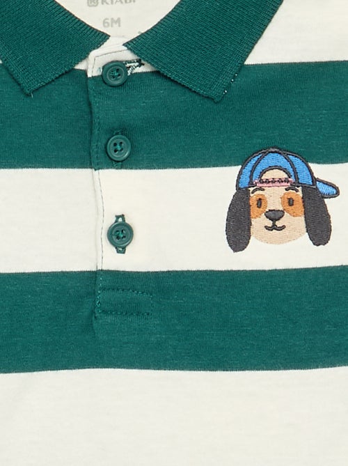 Gestreepte polo van katoenen jerseytricot - Kiabi