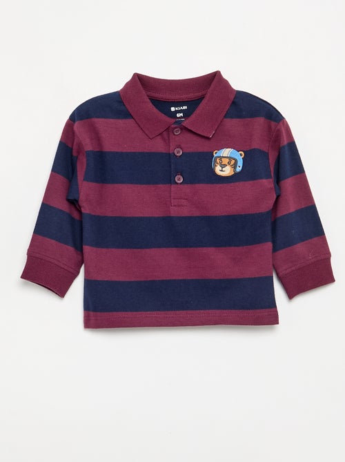 Gestreepte polo van katoenen jerseytricot - Kiabi