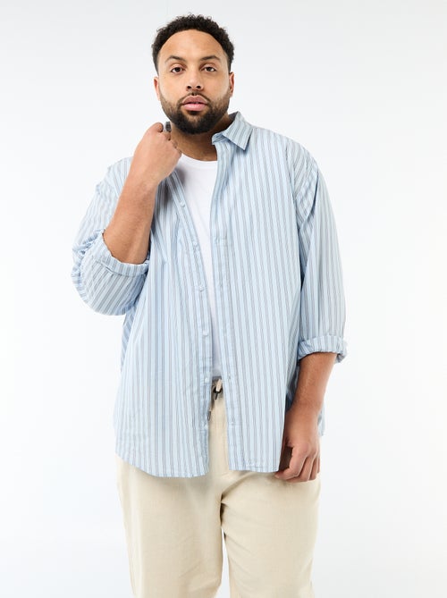 Gestreepte poplin blouse - Kiabi