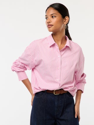 Gestreepte poplin blouse