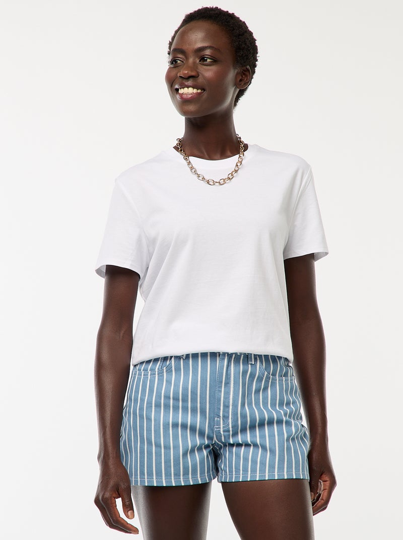 Gestreepte short Blauw - Kiabi