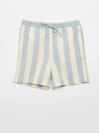 Gestreepte short met elastische taille