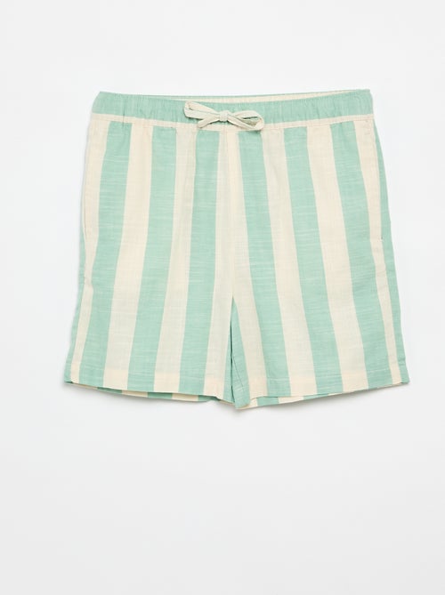 Gestreepte short met elastische taille - Kiabi