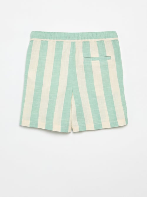 Gestreepte short met elastische taille - Kiabi