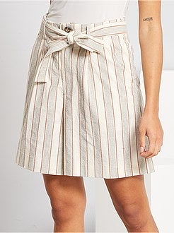 Gestreepte short met hoge taille - Kiabi