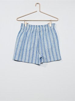 Gestreepte short met knopen - Kiabi