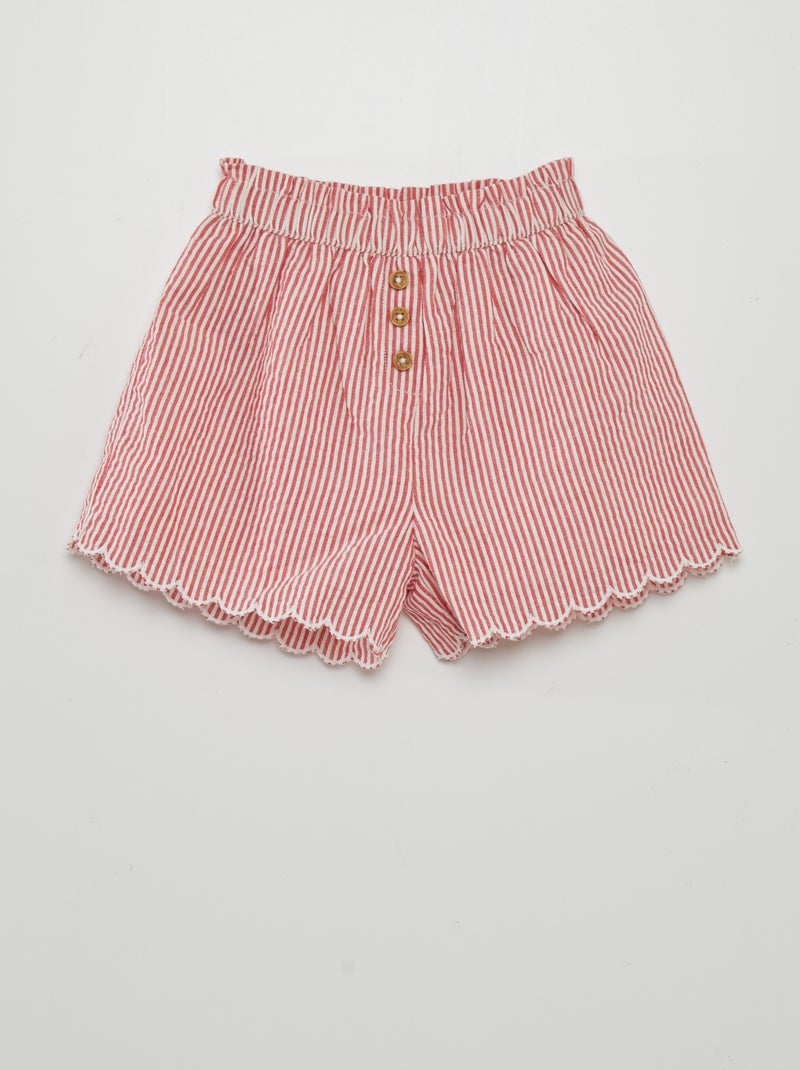 Gestreepte short ROOD - Kiabi