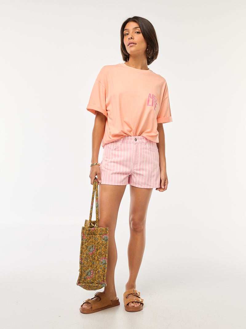 Gestreepte short Rose - Kiabi