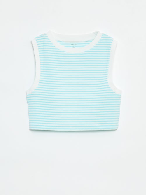 Gestreepte singlet met smal ribbeltje - Kiabi