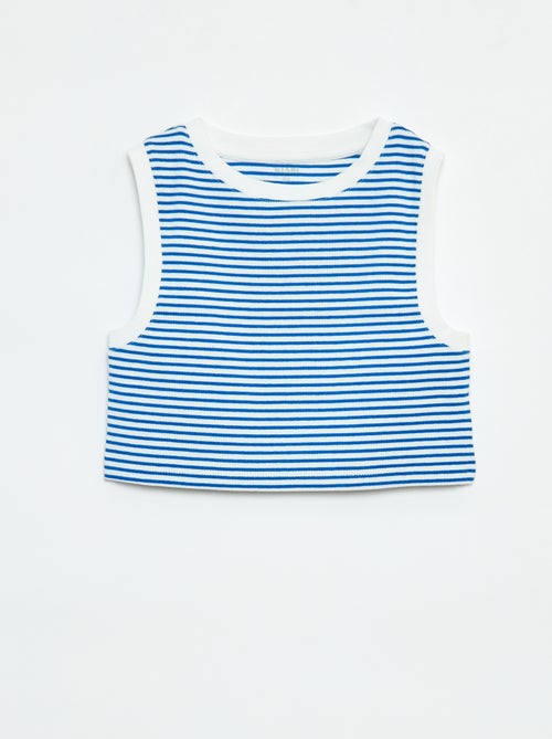 Gestreepte singlet met smal ribbeltje - Kiabi
