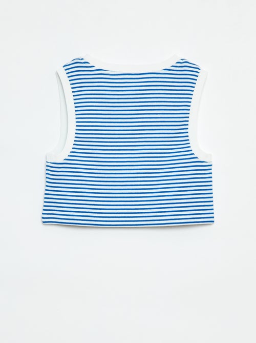 Gestreepte singlet met smal ribbeltje - Kiabi