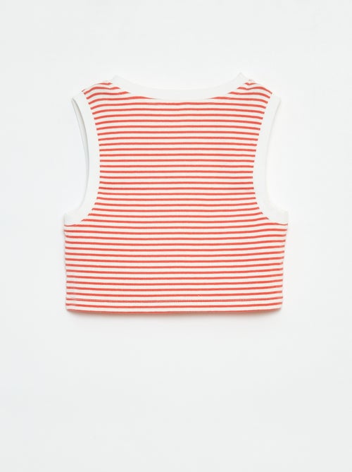 Gestreepte singlet met smal ribbeltje - Kiabi