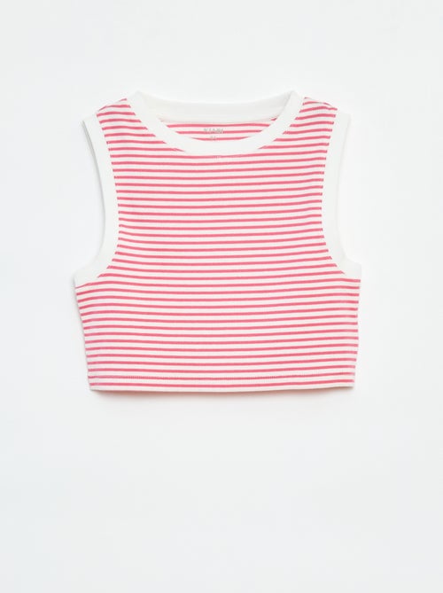 Gestreepte singlet met smal ribbeltje - Kiabi