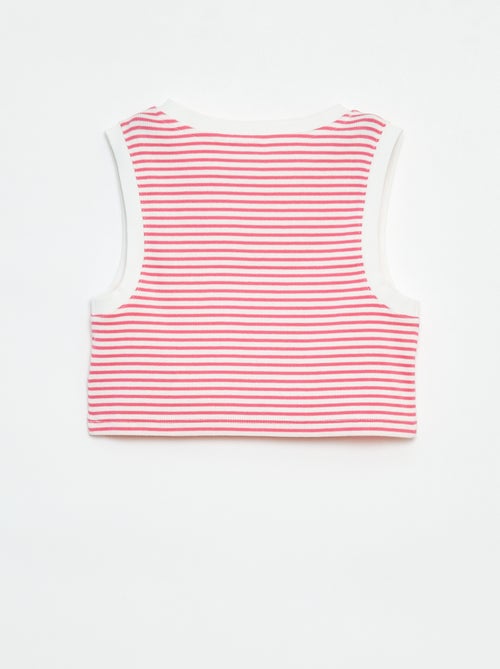 Gestreepte singlet met smal ribbeltje - Kiabi