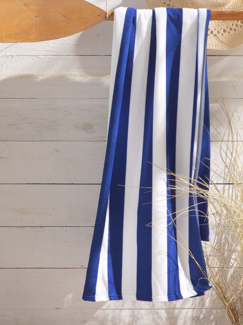 Gestreepte strandhanddoek BLAUW - Kiabi
