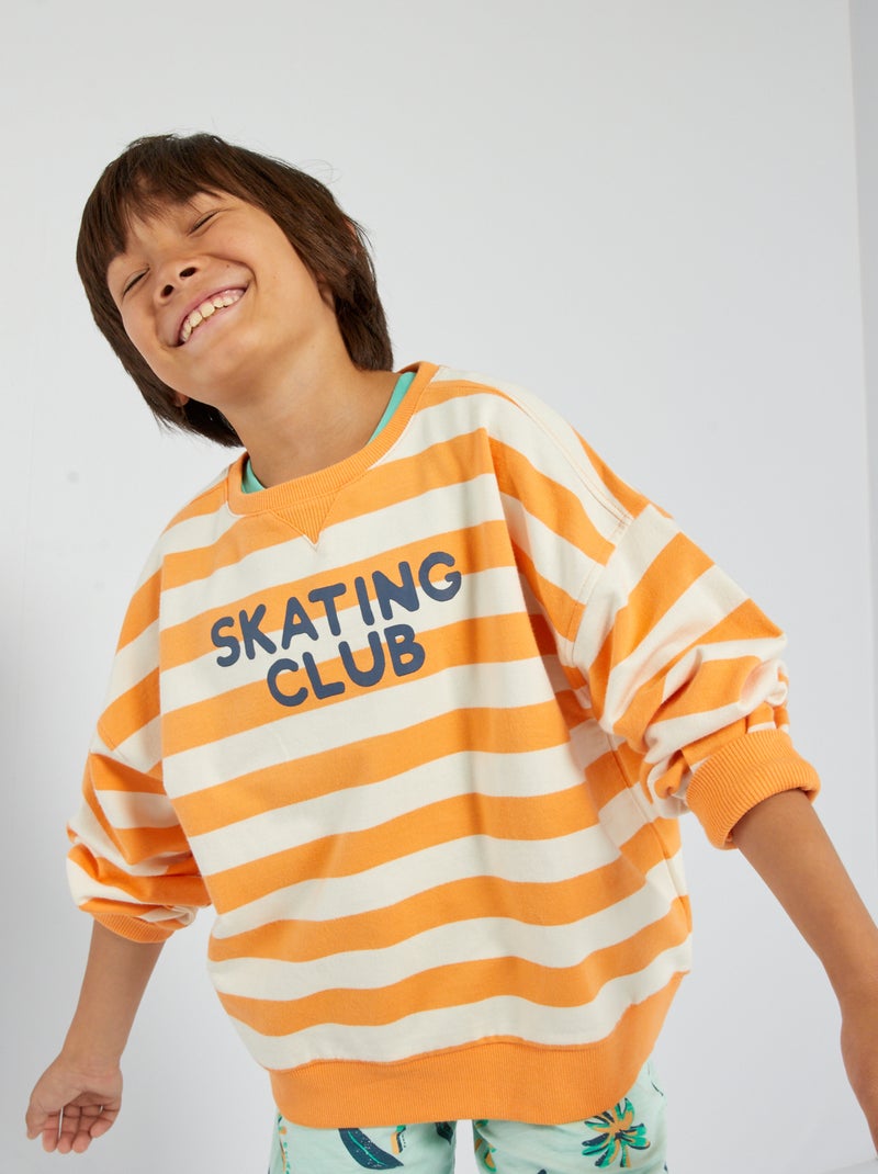 Gestreepte sweater ORANJE - Kiabi