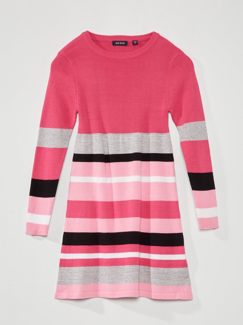 Gestreepte trui-jurk van ribtricot ROSE - Kiabi