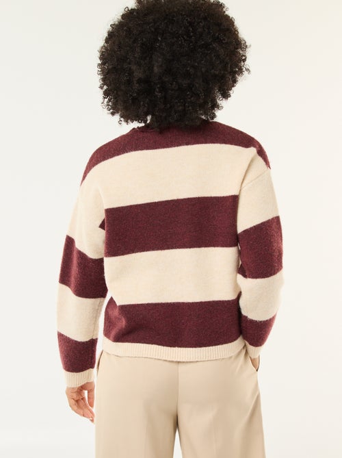 Gestreepte trui van zachte stof met ronde hals - Kiabi