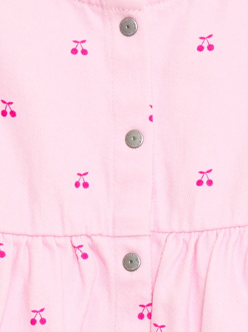 Gestreepte twill jurk met korte mouwen Rose - Kiabi