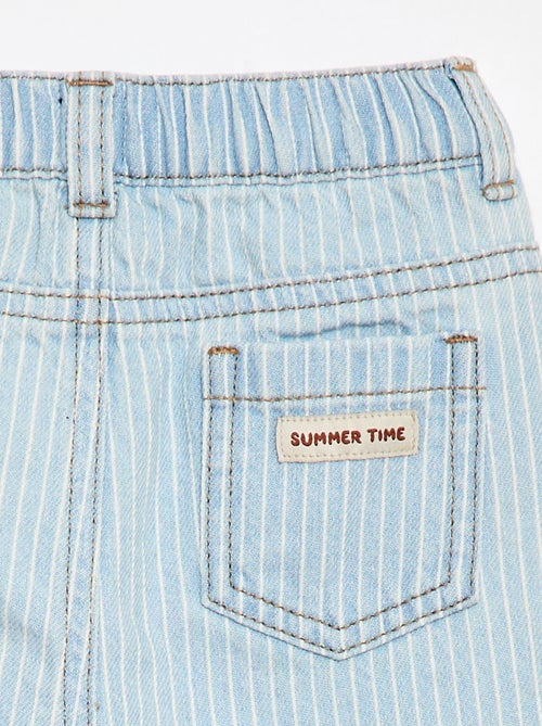 Gestreepte verstelbare denim broek van katoen - Kiabi