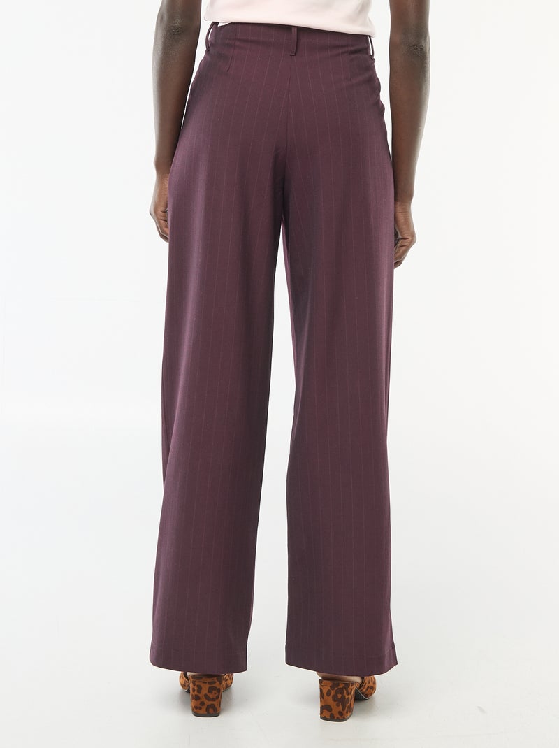 Gestreepte wijde broek Rood - Kiabi