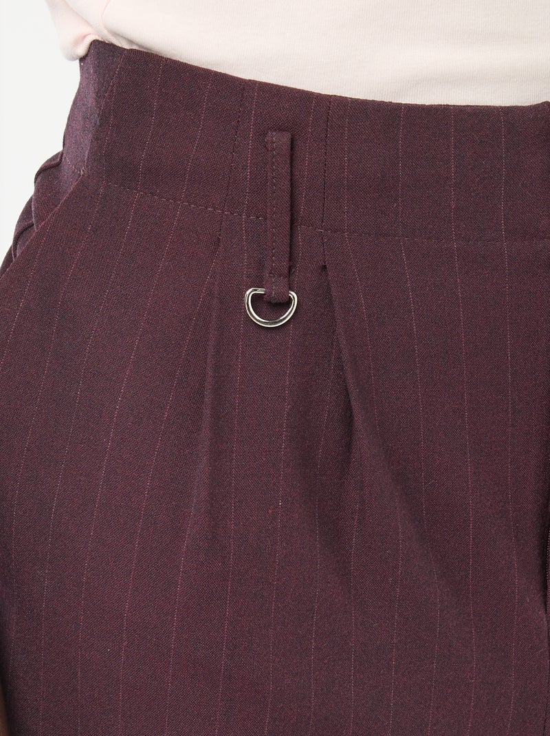 Gestreepte wijde broek Rood - Kiabi