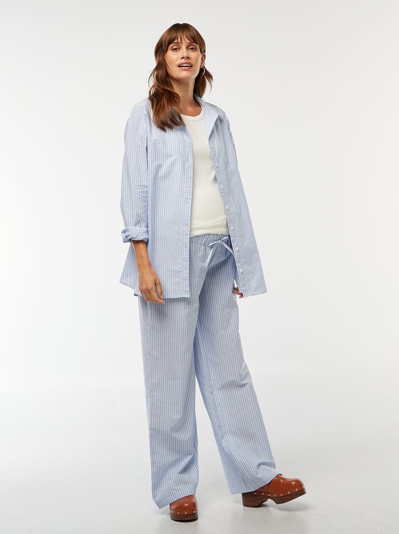 Gestreepte zwangerschapsblouse Blauw - Kiabi