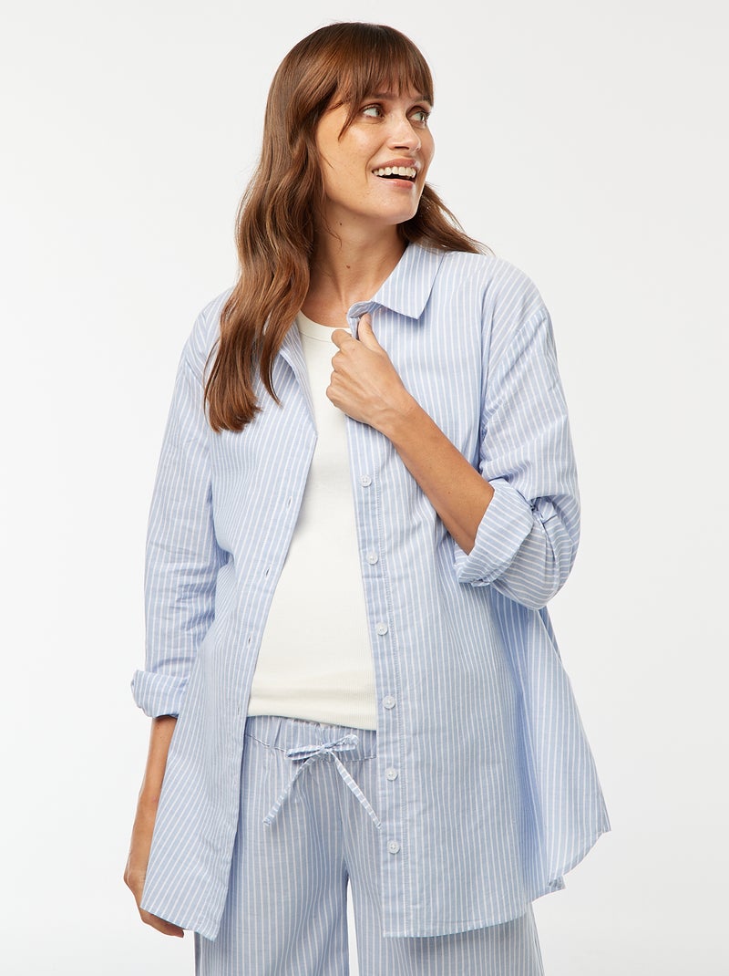Gestreepte zwangerschapsbroek Blauw - Kiabi