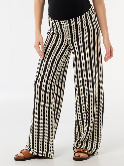 Gestreepte zwangerschapsbroek van tricot - Kiabi