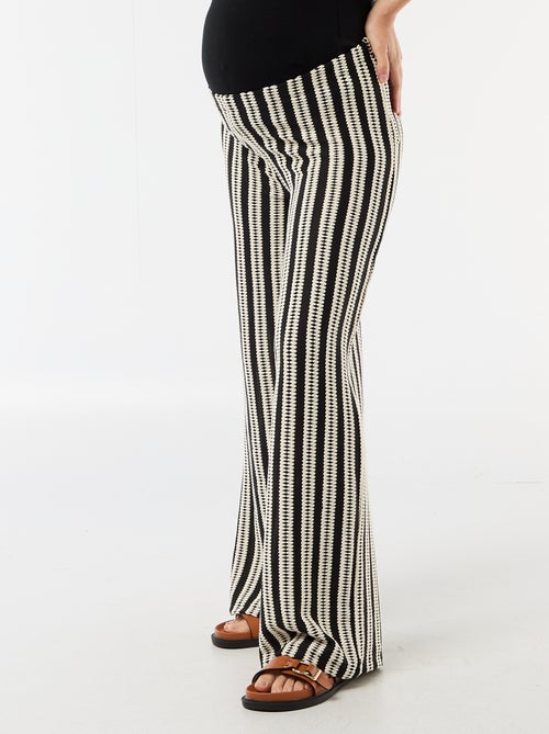 Gestreepte zwangerschapsbroek van tricot - Kiabi