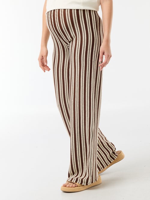 Gestreepte zwangerschapsbroek van tricot - Kiabi