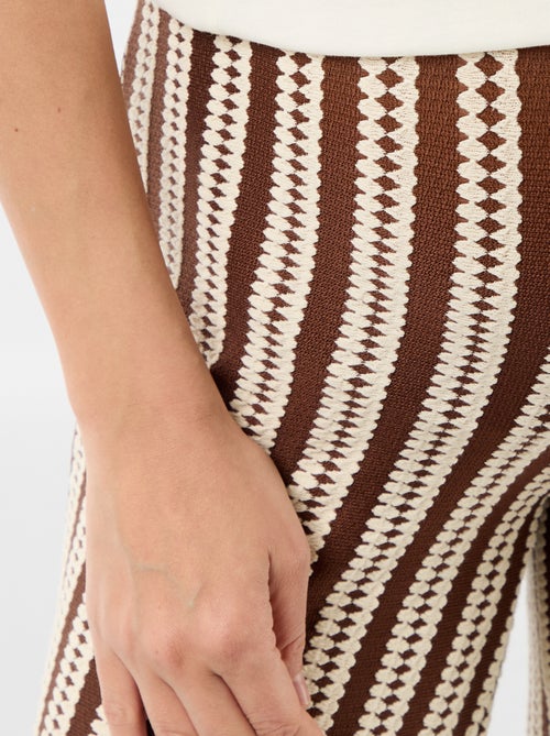 Gestreepte zwangerschapsbroek van tricot - Kiabi