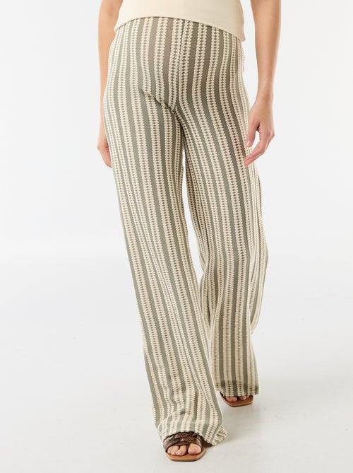 Gestreepte zwangerschapsbroek van tricot - Kiabi