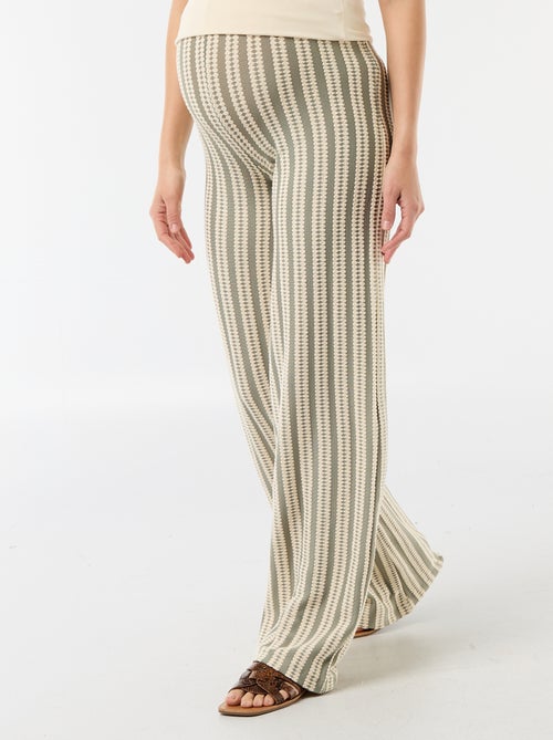 Gestreepte zwangerschapsbroek van tricot - Kiabi