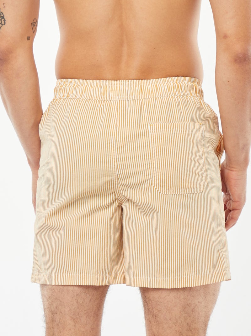 Gestreepte zwemshort BRUIN - Kiabi