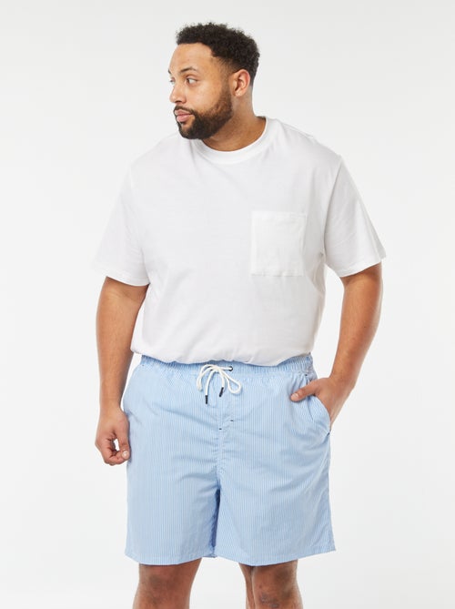 Gestreepte zwemshort in seersucker - Kiabi