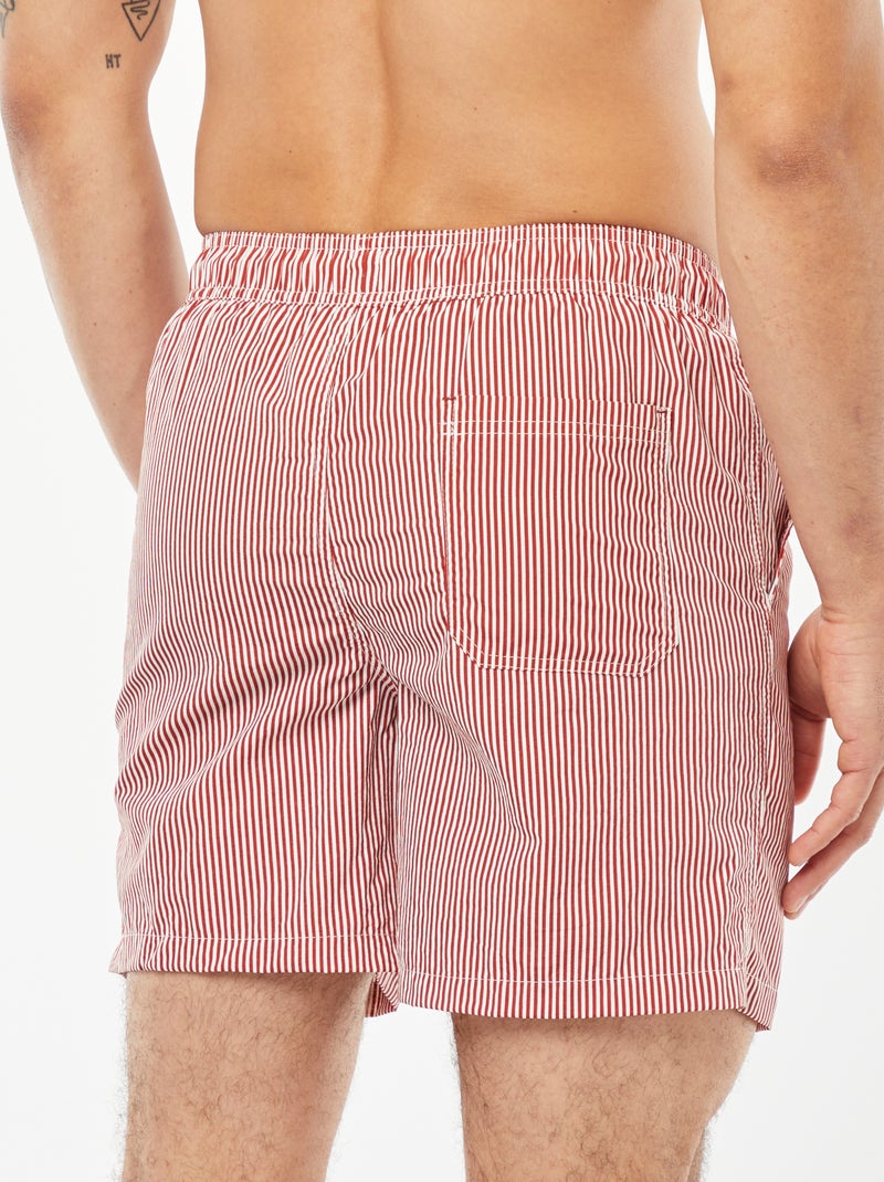 Gestreepte zwemshort ROOD - Kiabi