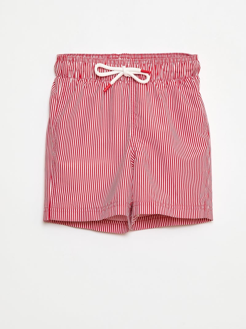 Gestreepte zwemshort Rood - Kiabi
