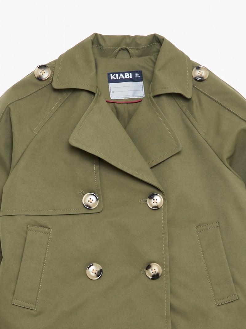 Getailleerde blazer in trenchcoatstijl Kaki - Kiabi