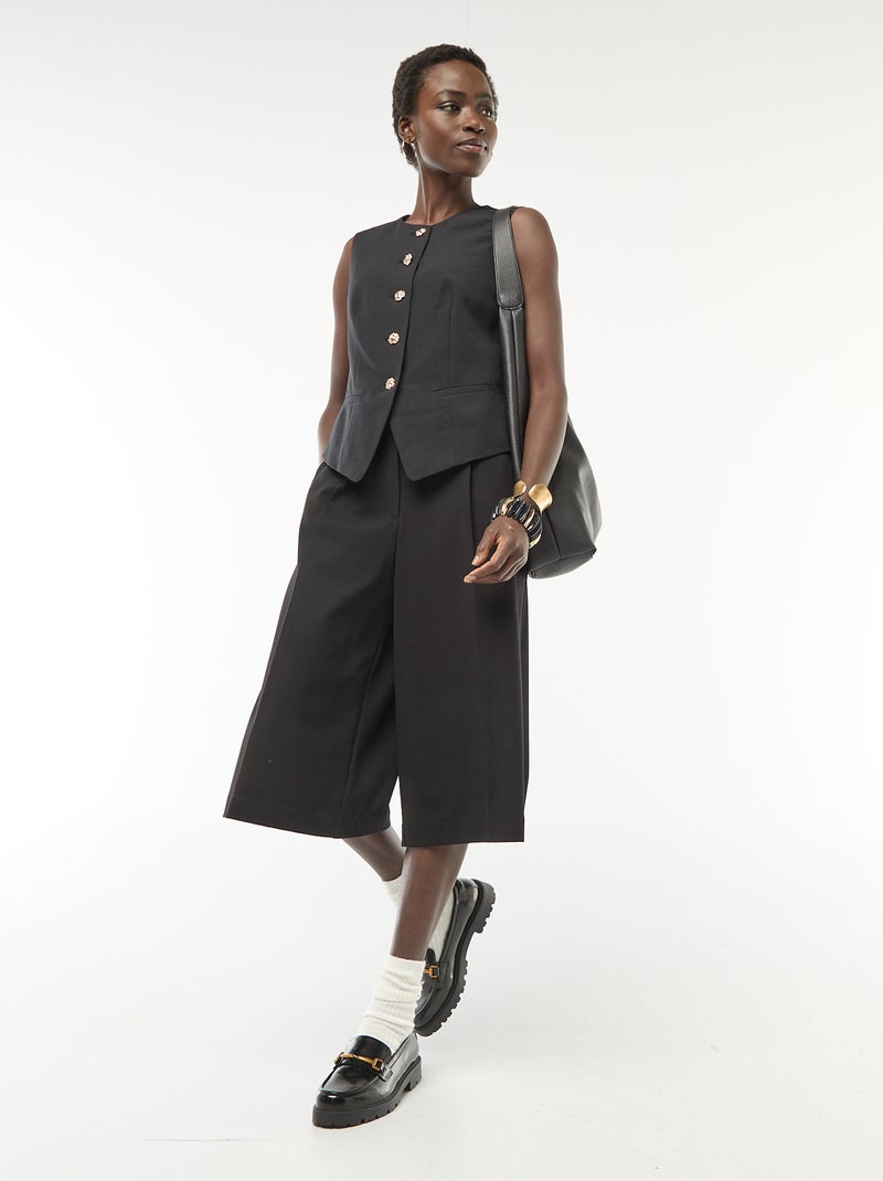 Getailleerde blazer met goudkleurige knopen Zwart - Kiabi