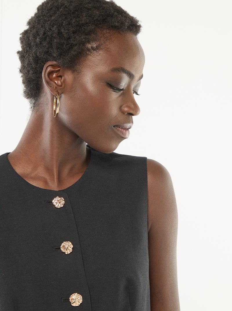 Getailleerde blazer met goudkleurige knopen Zwart - Kiabi